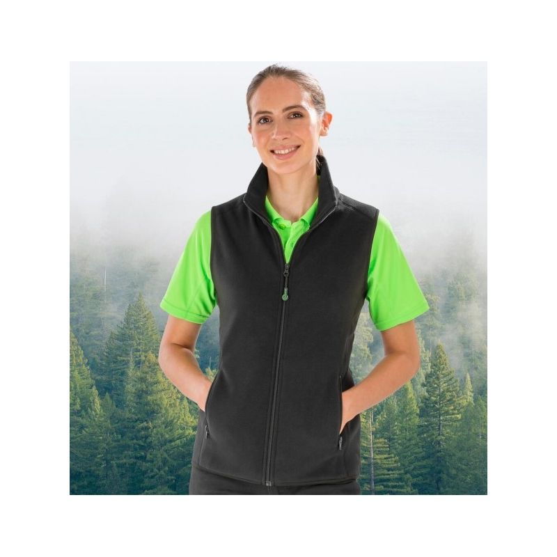 Bodywarmer polaire en polyester recyclé, fermeture éclair YKK, 280 g/m²