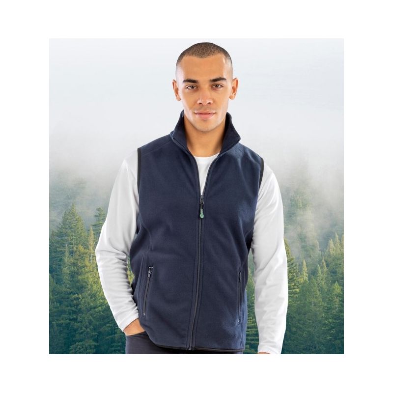 Bodywarmer polaire en polyester recyclé, fermeture éclair YKK, 280 g/m²