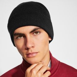 Bonnet tricoté avec double revers spécial pour broderie en acrylique