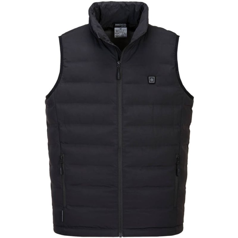 Doudoune chauffante et déperlante sans manches avec panneaux carbone et batterie rechargeable