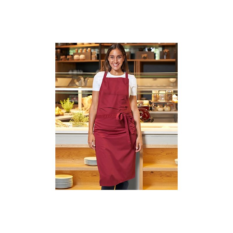 Tablier à bavette, coton/polyester, éco-responsable GreeNature, 90x75cm, 215 g/m²