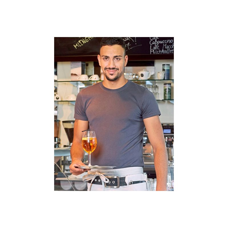 T-shirt homme, coton/polyester, coupe cintrée, manches courtes, 220 g/m²