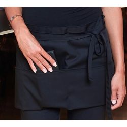 Tablier bistrot, coton/polyester, 33x75cm, avec poche, 215 g/m²