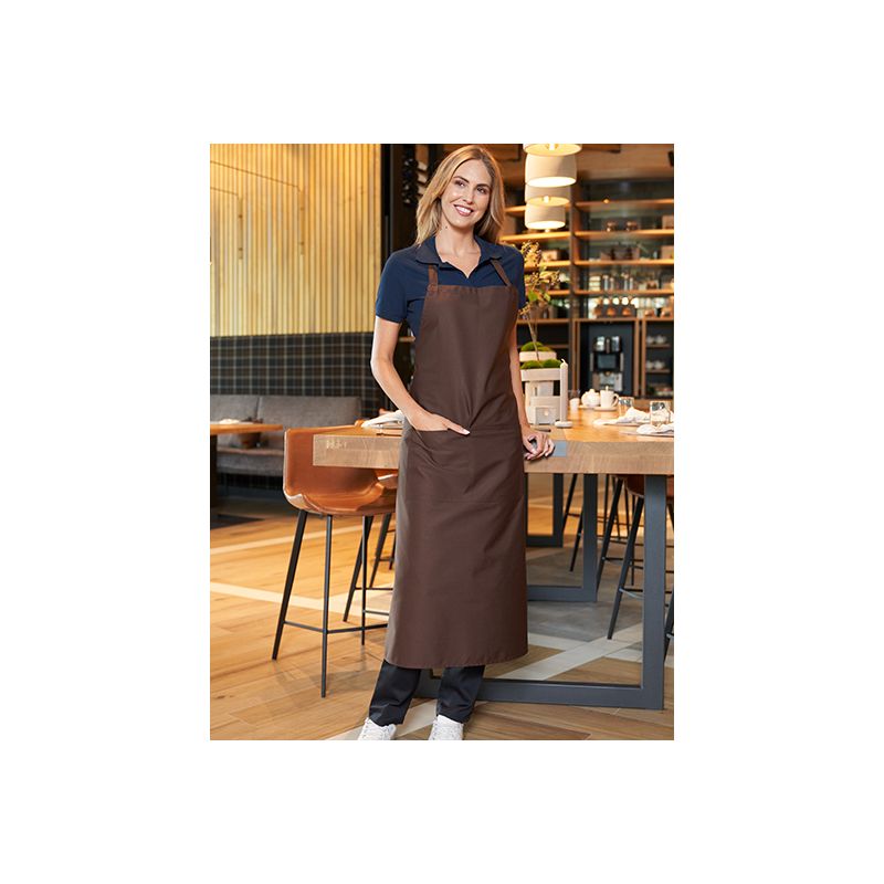 Tablier à bavette, coton/polyester, 110x75cm, avec poche, 215 g/m²