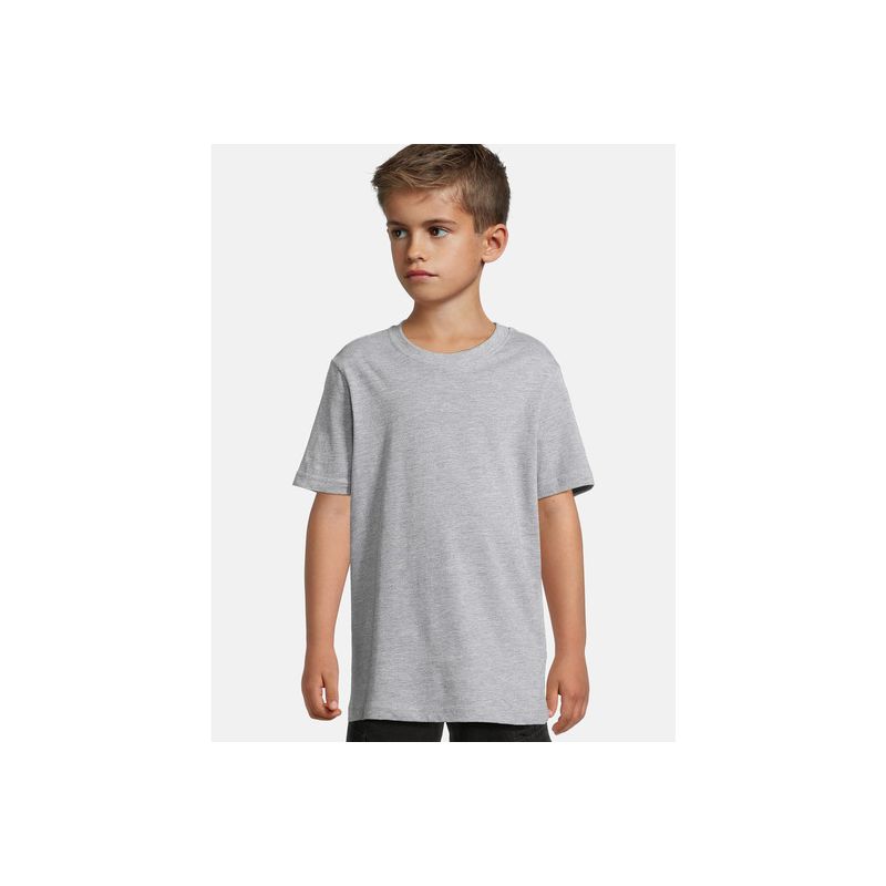 T-shirt enfant basique coton doux, col rond, coupe confortable, 200 g/m²