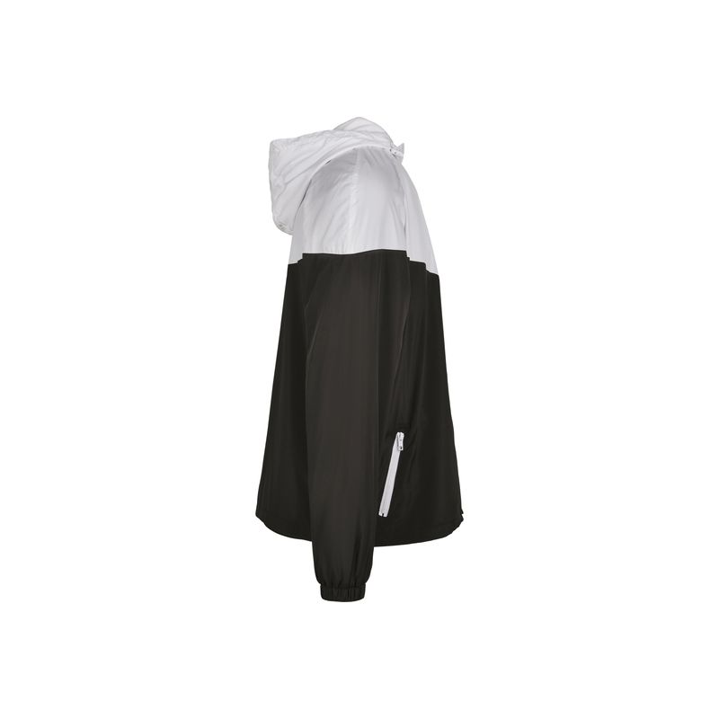 Veste coupe-vent homme bicolore, capuche mesh, poches zippées