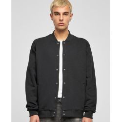 Veste college homme coton épais, col montant côtelé, poches latérales, 460 g/m²