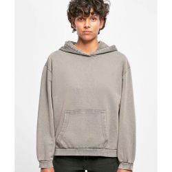 Sweat à capuche femme oversize délavé, poche kangourou, 300 g/m²