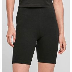 Short cycliste femme taille haute, coton extensible, coupe ajustée, 270 g/m²