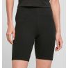 Short cycliste femme taille haute, coton extensible, coupe ajustée, 270 g/m²