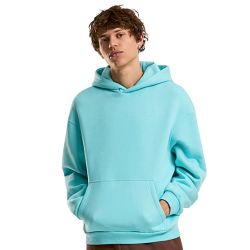 Sweat à capuche homme oversize duveteux, poche kangourou, épaules basses, 330 g/m²