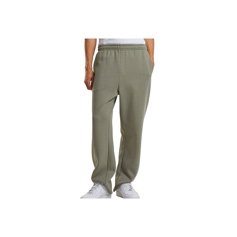 Pantalon jogging homme duveteux ample, fausse fente zippée, 330 g/m²