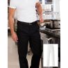Pantalon chef polyester et coton, taille élastique, 220 g/m²