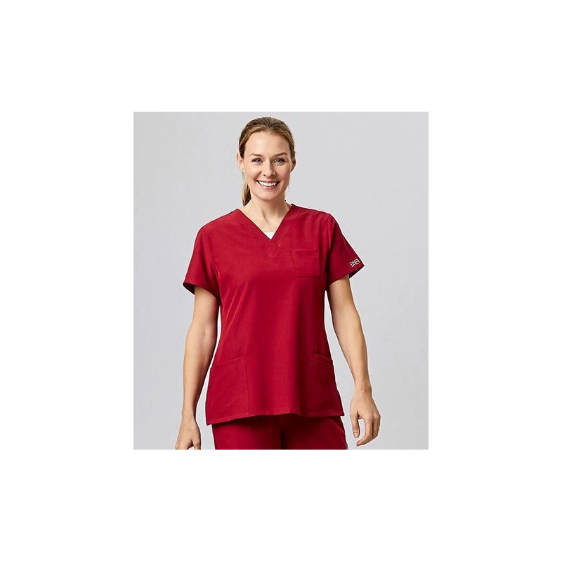 Kasack femme regular fit polyester recyclé, col V, manches courtes, 170 g/m²