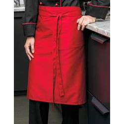 Tablier bistrot polyester et coton avec lien tissu, 90 x 60 cm, 220 g/m²