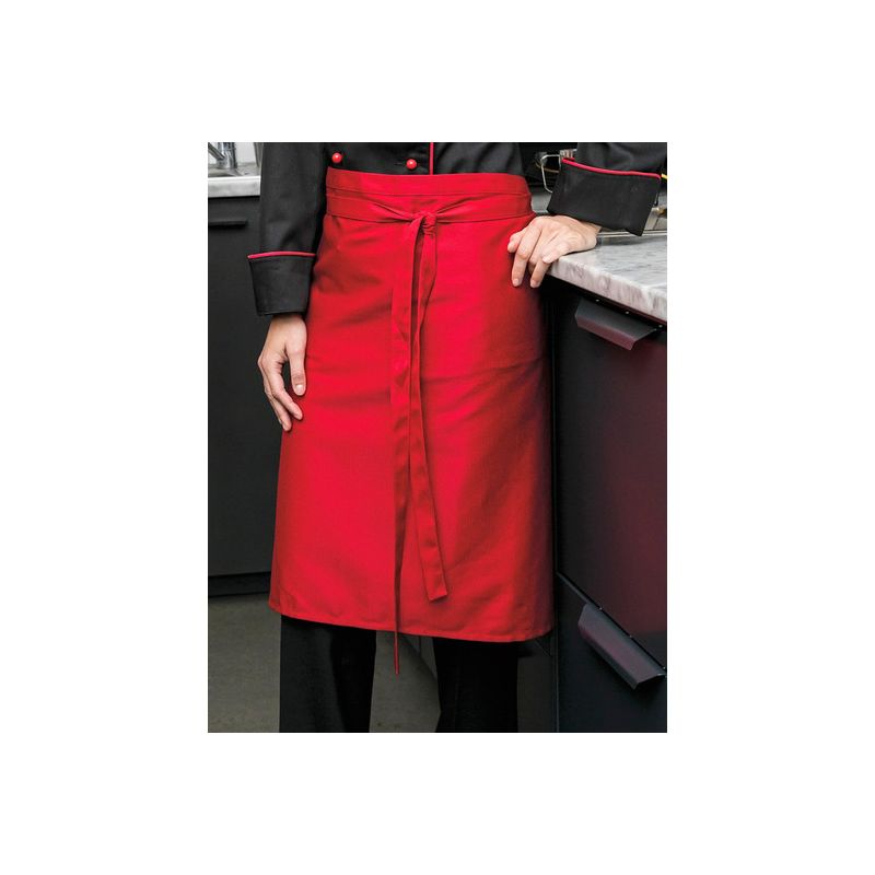 Tablier bistrot polyester et coton avec lien tissu, 90 x 60 cm, 220 g/m²