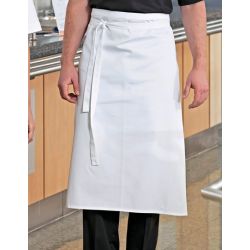 Tablier bistrot polyester et coton avec lien tissu, 100 x 80 cm, 220 g/m²