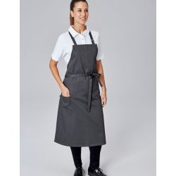 Tablier à bavette polyester et coton avec poche, 80 x 100 cm, 220 g/m²