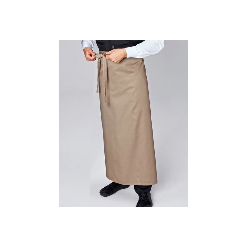 Tablier bistrot polyester et coton avec lien tissu, 100 x 100 cm, 220 g/m²