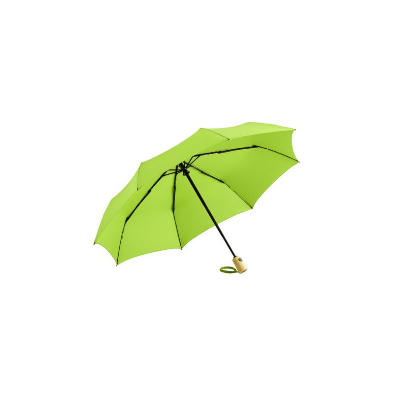 Parapluie de poche FARE écoresponsable, double automatique, coupe-vent, poignée bois, 98 cm