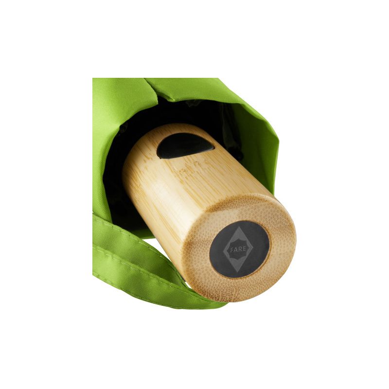 Parapluie de poche FARE écoresponsable, double automatique, coupe-vent, poignée bois, 98 cm