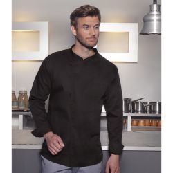 Veste de cuisine manches longues avec boutons dissimulés, 200 g/m²