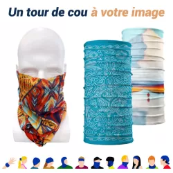 Tour de cou multifonction personnalisable, Bandana tubulaire impression intégrale