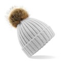 Bonnet Beanie épais et ultra doux avec pompon en fourrure