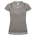 T-shirt femme effet denim teinté à froid, coton ring spun, 145 g/m²