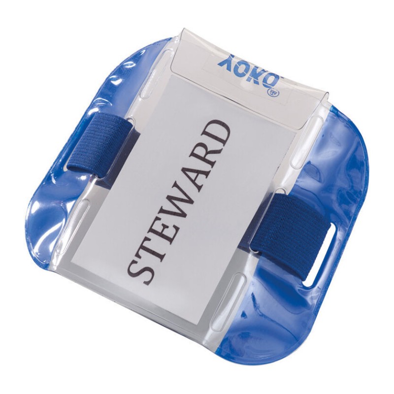 Brassard PVC avec ouverture pour étiquette, cordon de serrage