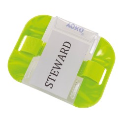 Brassard PVC avec ouverture pour étiquette, cordon de serrage