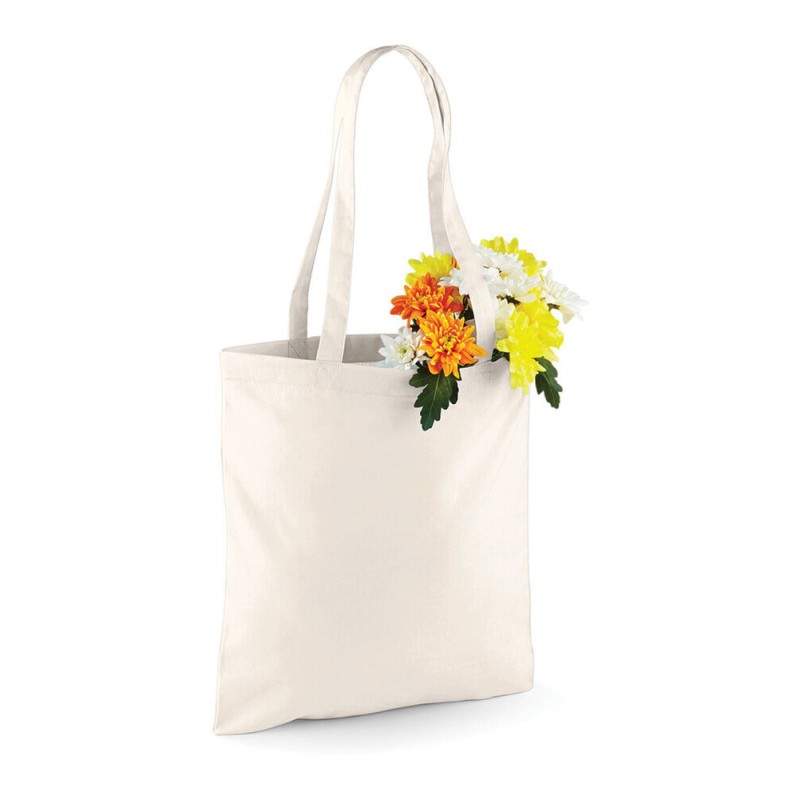 Tote bag, sac shopping coton écru vierge, 140 g/m²