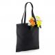 Tote bag, sac shopping coton noir vierge, 140 g/m²