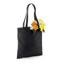 Tote bag, sac shopping coton noir vierge, 140 g/m²