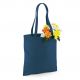 Tote bag, sac shopping coton bleu pétrole vierge, 140 g/m²