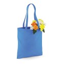 Tote bag, sac shopping coton bleu bleuet vierge, 140 g/m²
