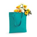Tote bag, sac shopping coton bleu canard vierge, 140 g/m²