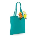 Tote bag, sac shopping coton bleu canard vierge