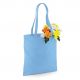 Tote bag, sac shopping coton bleu ciel vierge, 140 g/m²