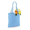 Tote bag, sac shopping coton bleu ciel vierge, 140 g/m²