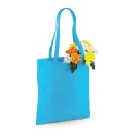 Tote bag, sac shopping coton bleu surf vierge, 140 g/m²