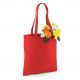Tote bag, sac shopping coton rouge brillant vierge, 140 g/m²
