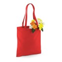 Tote bag, sac shopping coton rouge brillant vierge, 140 g/m²