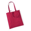 Tote bag, sac shopping coton rouge cerise