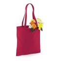 Tote bag, sac shopping coton rouge cerise vierge, 140 g/m²