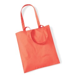 Tote bag, sac shopping coton orange corail