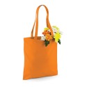 Tote bag, sac shopping coton orange vierge, 140 g/m²