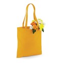 Tote bag, sac shopping coton jaune moutarde vierge, 140 g/m²