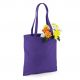 Tote bag, sac shopping coton violet vierge, 140 g/m²