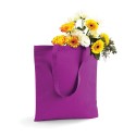 Tote bag, sac shopping coton magenta vierge, 140 g/m²